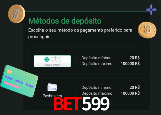 O cassino bet599 oferece uma grande variedade de métodos de pagamento